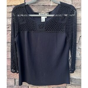Joseph  A. Large Open‎ Knit Top Lace Whimsigoth Beaded Witchy Y2K Grunge Fairy